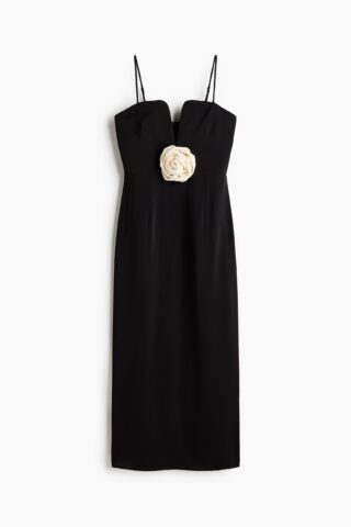 H & M - Jurk met roos - Zwart