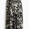 H & M - Transparante gebreide rok - Wit/Zwarte Bloemen