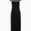 H & M - Geribde off-the-shoulderjurk - Zwart