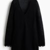 H & M - Ajourgebreide strandjurk - Zwart