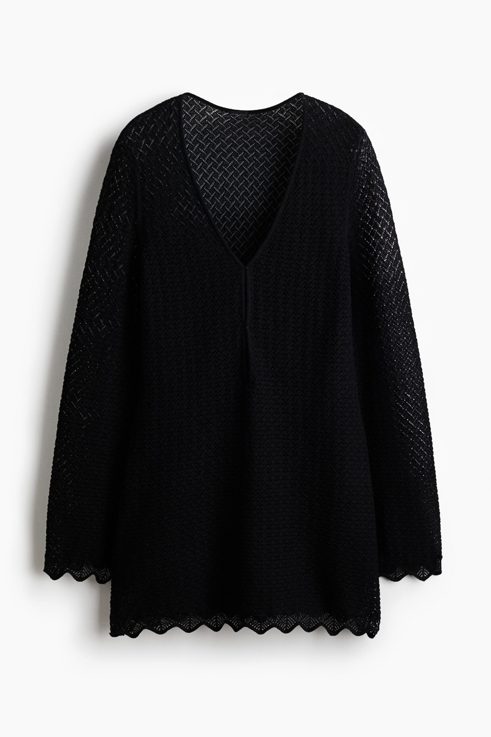 H & M - Ajourgebreide strandjurk - Zwart