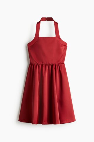 H & M - Halterjurk met cirkelrok - Rood