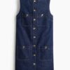 H & M - Mouwloze denim jurk - Donker Denimblauw