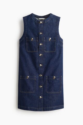 H & M - Mouwloze denim jurk - Donker Denimblauw