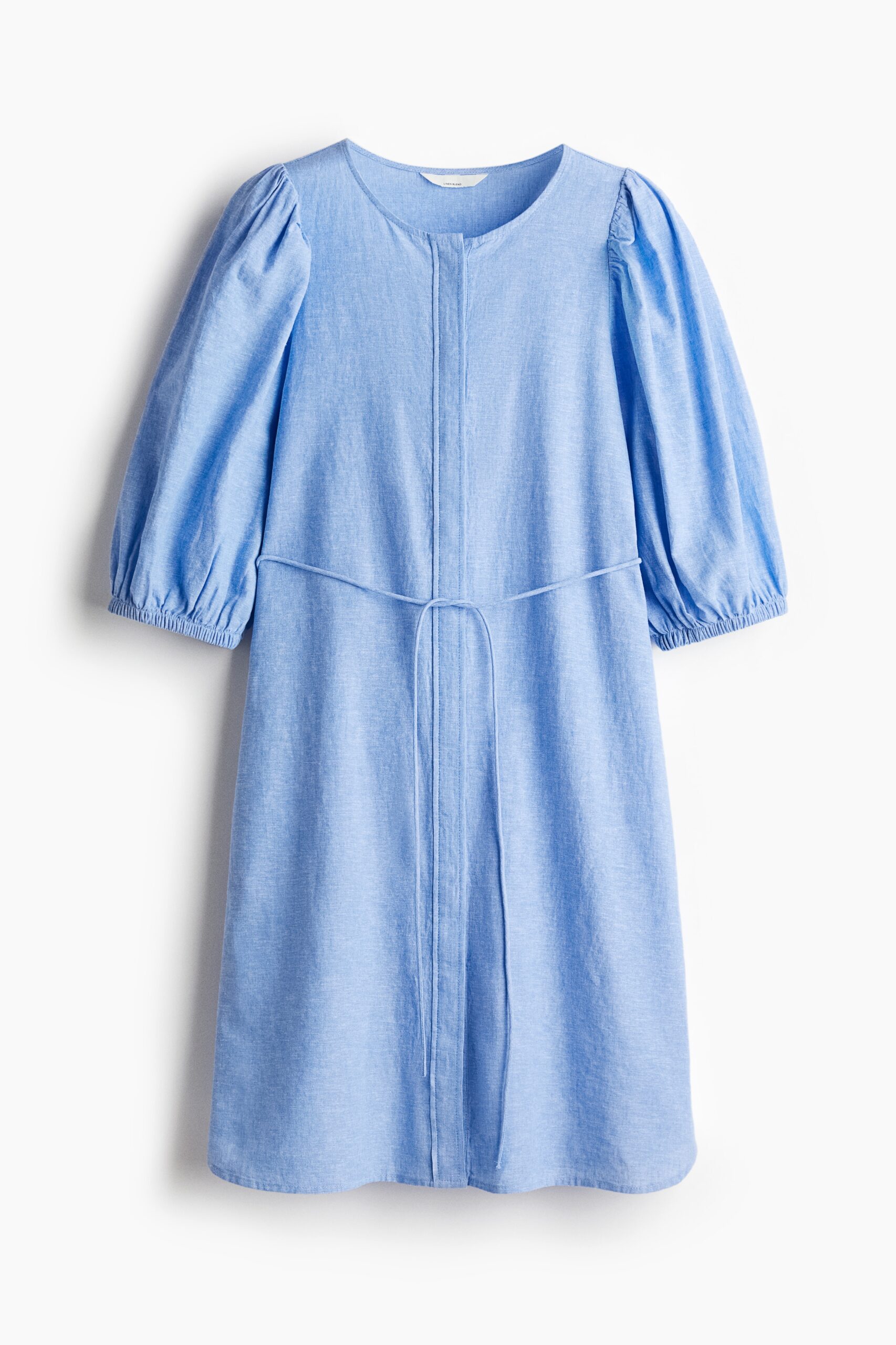 H & M - Jurk van linnenmix - Blauw Gemêleerd H & M - Jurk van linnenmix - Blauw Gemêleerd