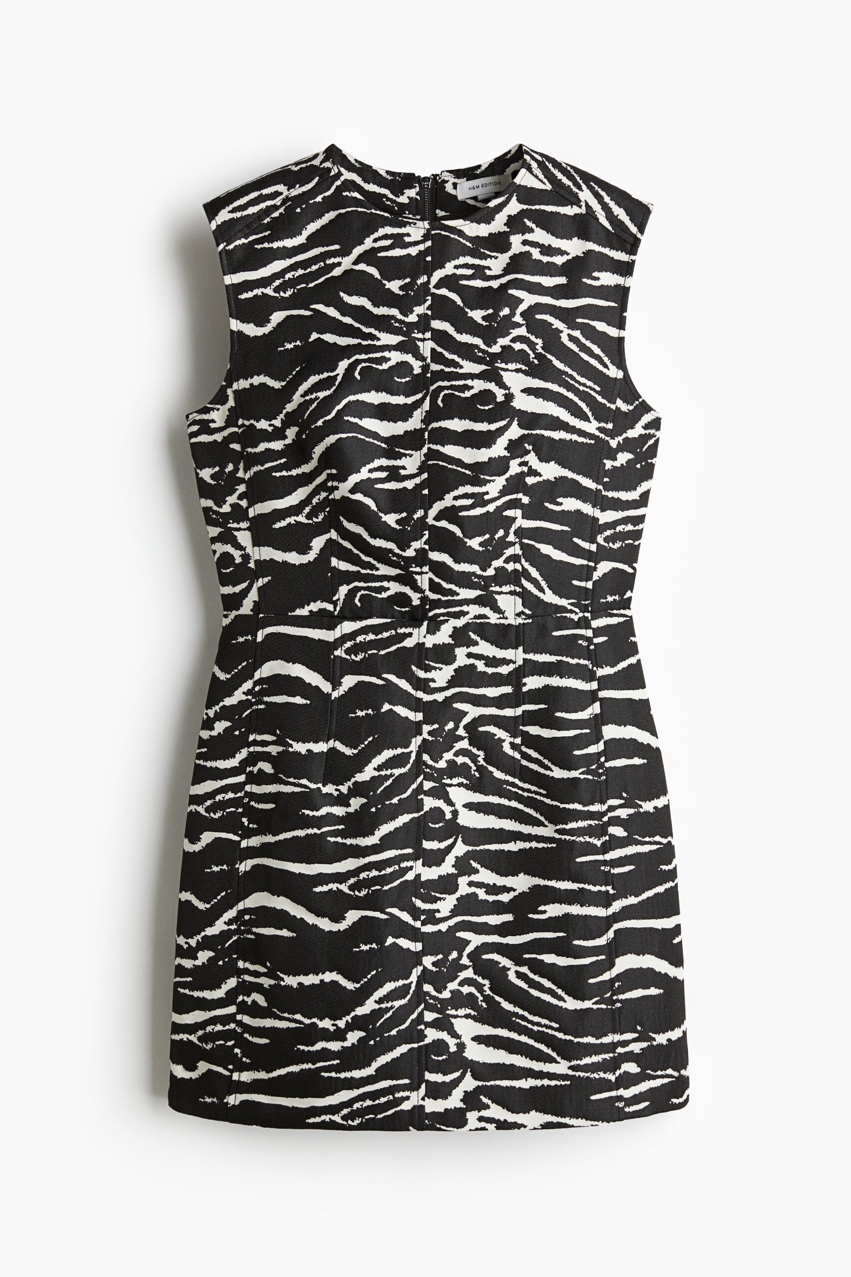 H & M - Jacquardgeweven mini-jurk - Zwart/Zebradessin