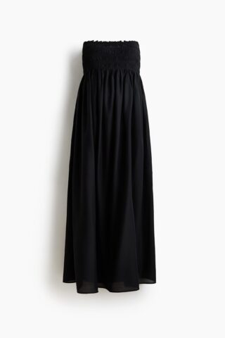 H & M - MAMA Bandeaujurk met smokwerk - Zwart