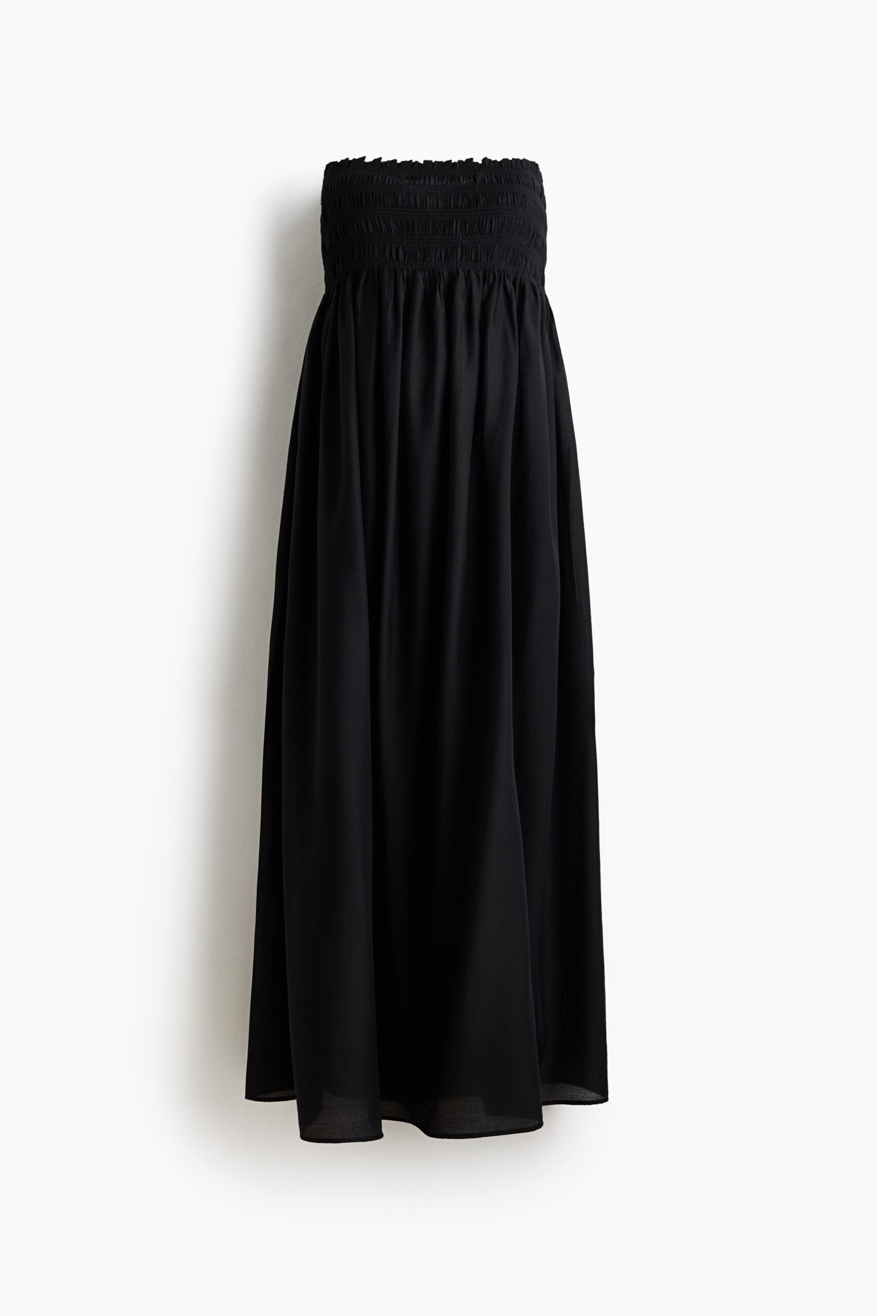 H & M - MAMA Bandeaujurk met smokwerk - Zwart H & M - MAMA Bandeaujurk met smokwerk - Zwart