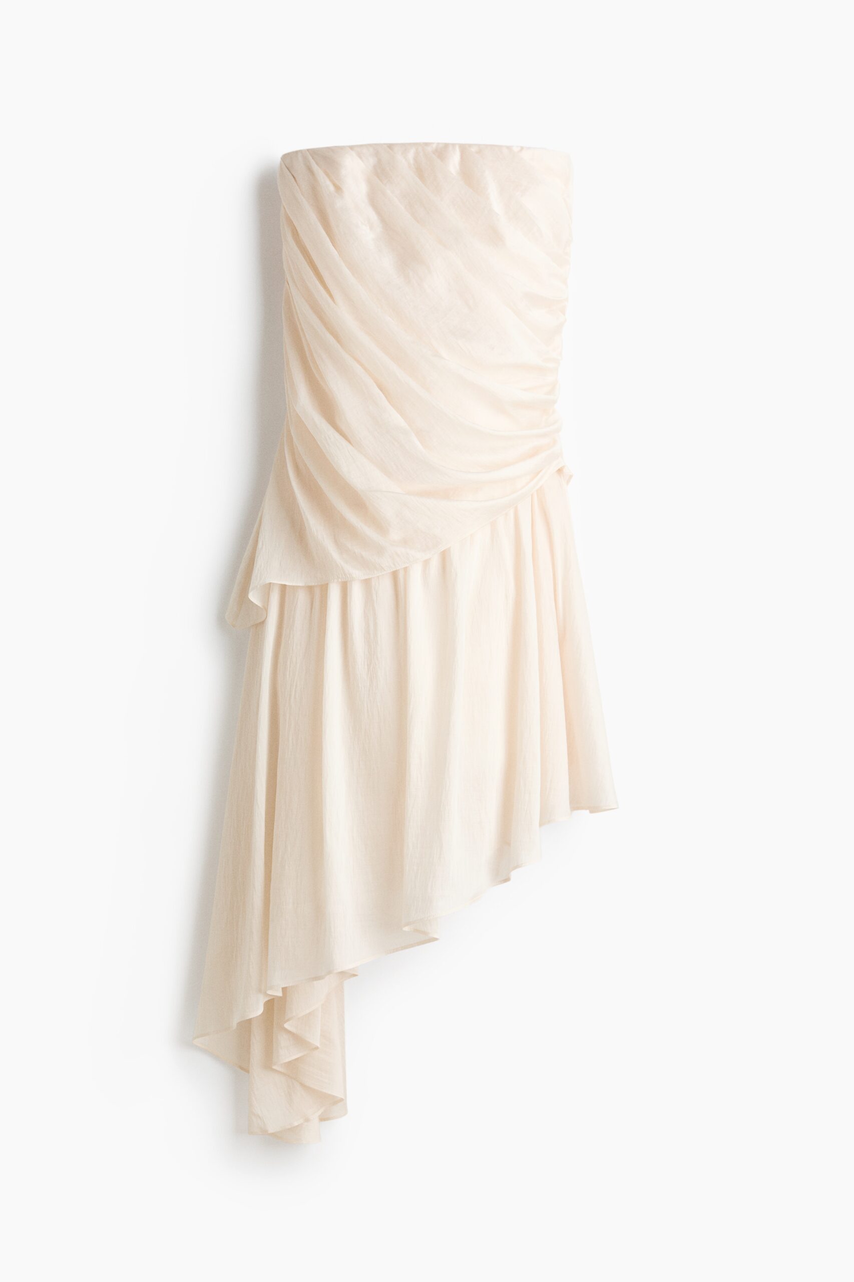 H & M - Gedrapeerde bandeaujurk - Roomwit H & M - Gedrapeerde bandeaujurk - Roomwit