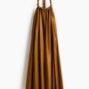 H & M - Jurk met gevlochten detail - Donker Goudbeige