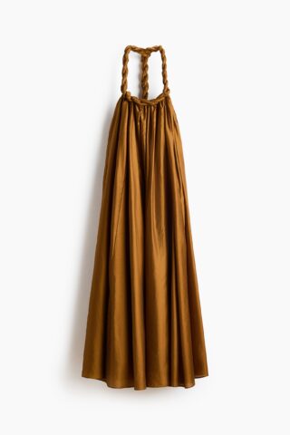 H & M - Jurk met gevlochten detail - Donker Goudbeige