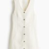 H & M - Bouclé doorknoopjurk - Wit