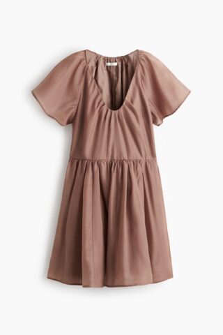 H & M - Jurk met vlindermouwen - Dusty Roze