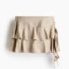 H & M - Gedrapeerde volantrok - Beige