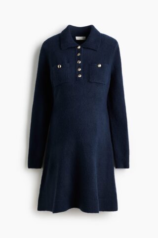 H & M - MAMA Jurk met lange mouwen - Marineblauw