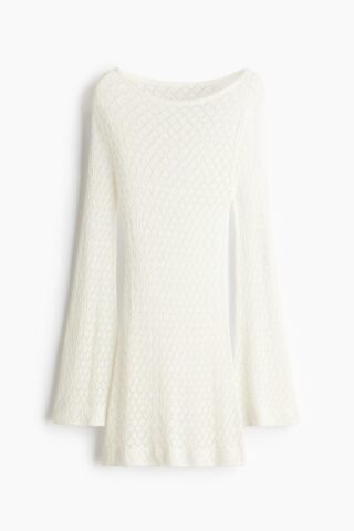 H & M - Ajourgebreide strandjurk - Wit
