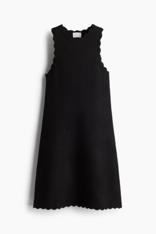 H & M - Mini-jurk met golvende randen - Zwart