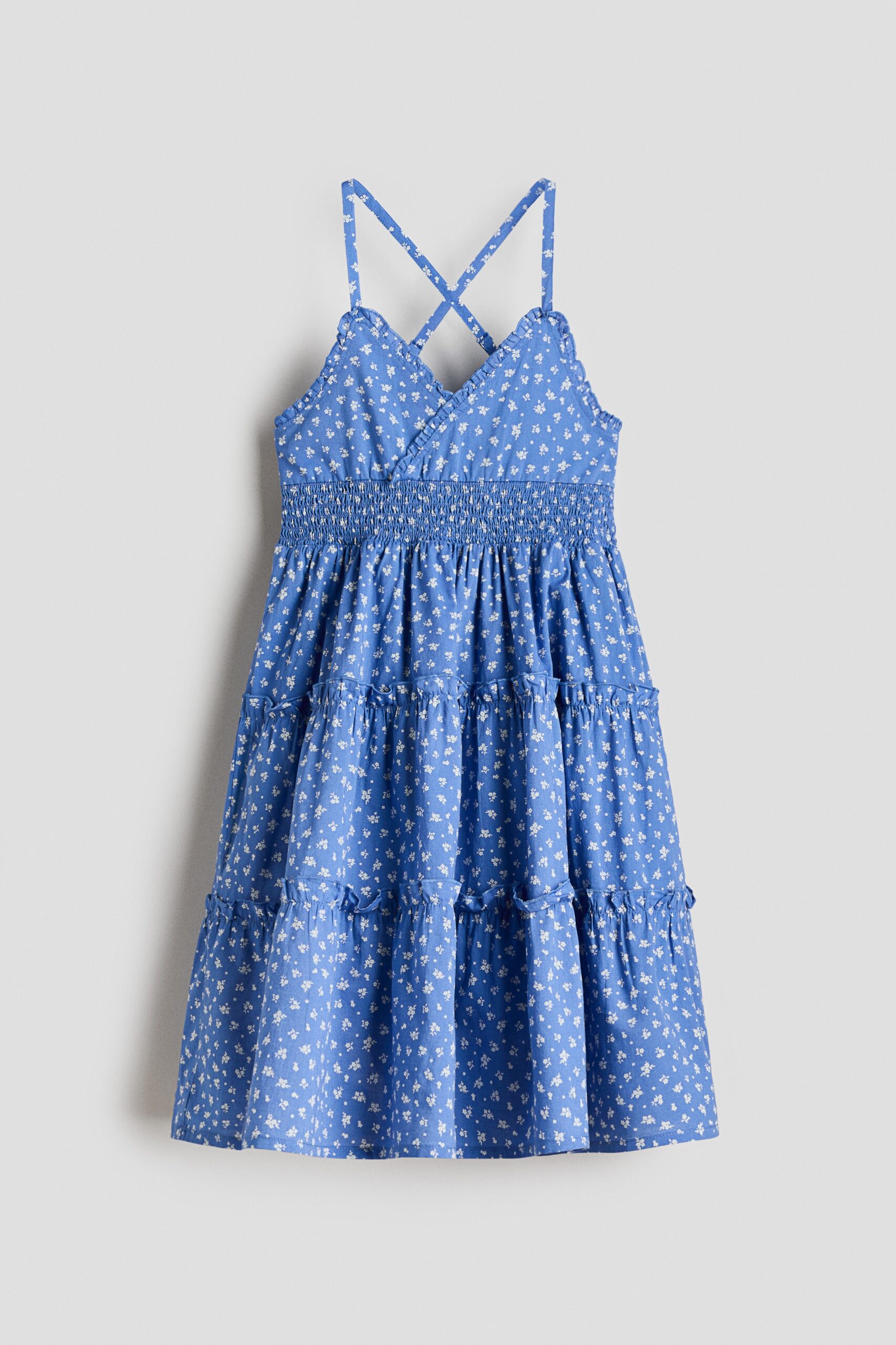 H & M - Katoenen strokenjurk - Blauw/Bloemen H & M - Katoenen strokenjurk - Blauw/Bloemen