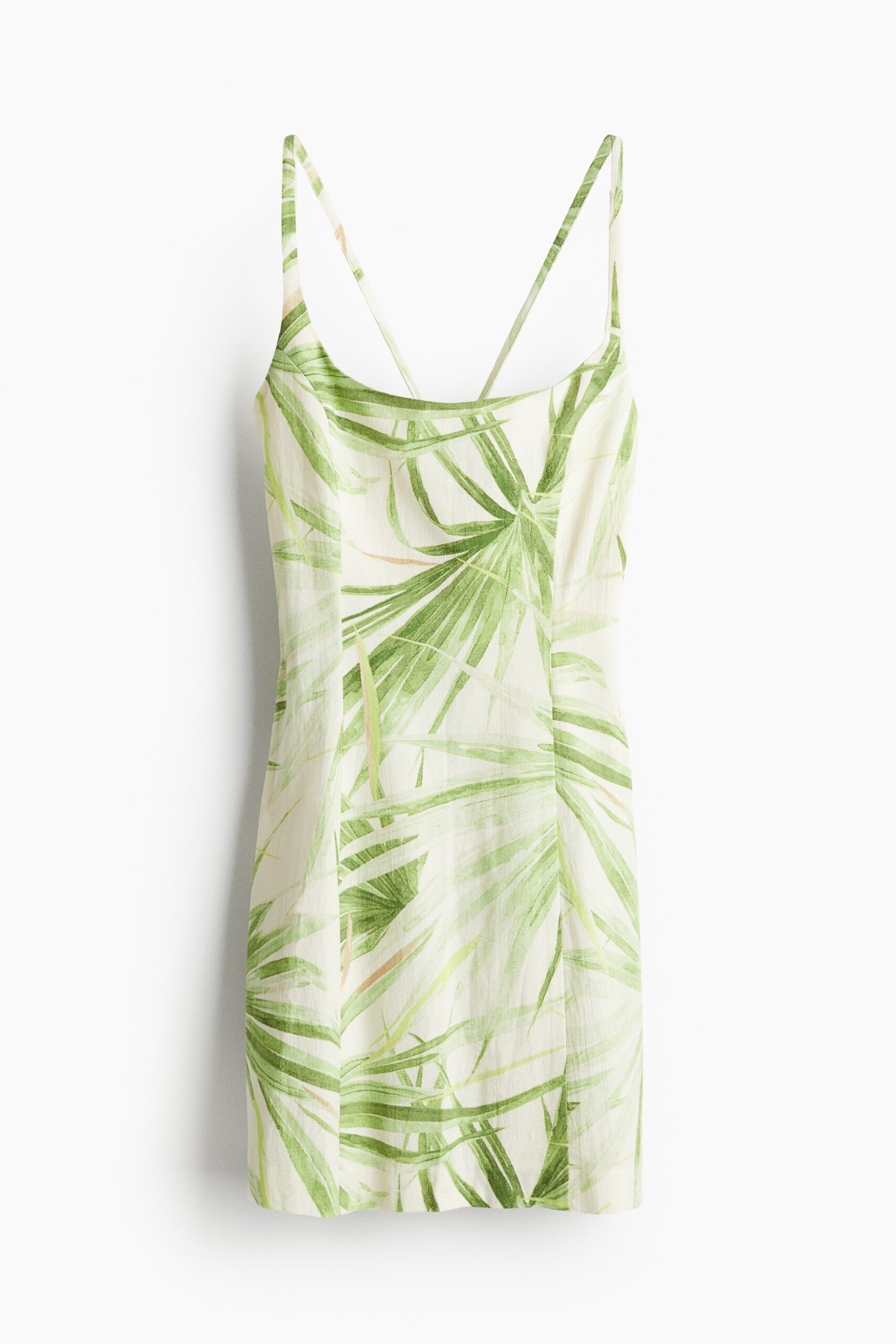 H & M - Strappy jurk - Wit/Palmbladeren
