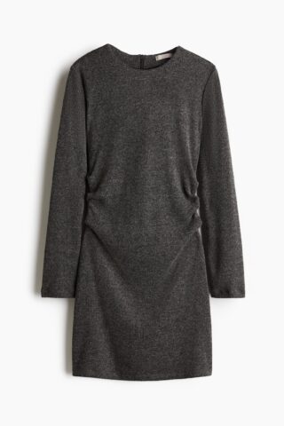 H & M - Nauwsluitende tricot jurk - Donkergrijs Gemêleerd