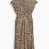 H & M - Getailleerde jurk - Beige/Luipaarddessin