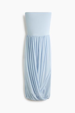 H & M - Bubble-hem bandeaujurk - Lichtblauw