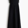 H & M - Bandeaujurk van mousseline - Zwart