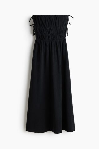 H & M - Bandeaujurk van mousseline - Zwart