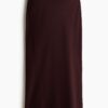 H & M - Slip-on rok van linnenmix - Donkerbruin