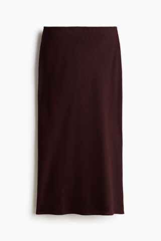 H & M - Slip-on rok van linnenmix - Donkerbruin