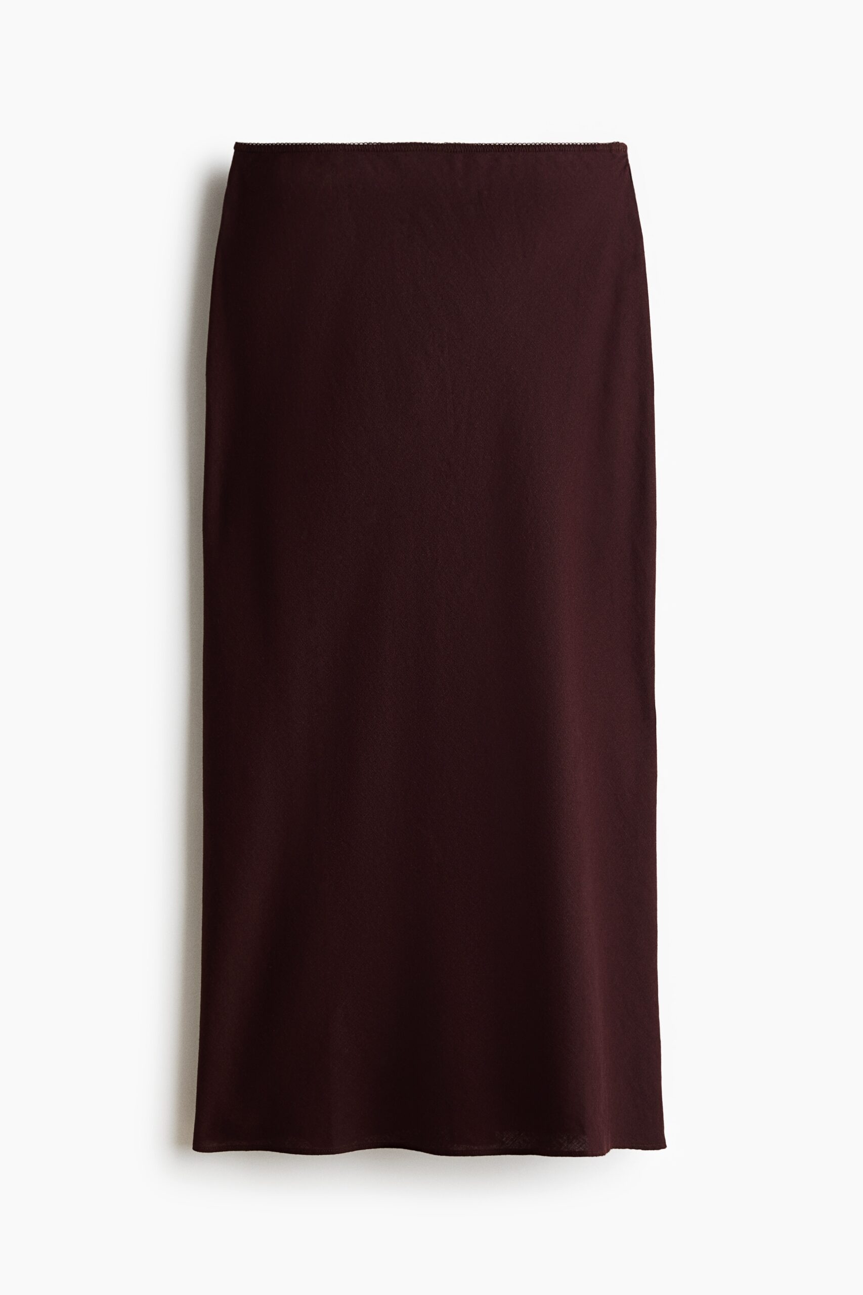 H & M - Slip-on rok van linnenmix - Donkerbruin