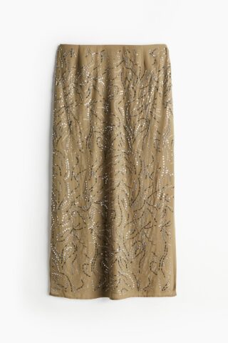 H & M - Rok met stras - Kakigroen