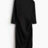 H & M - Gedrapeerde one-shoulderjurk - Zwart