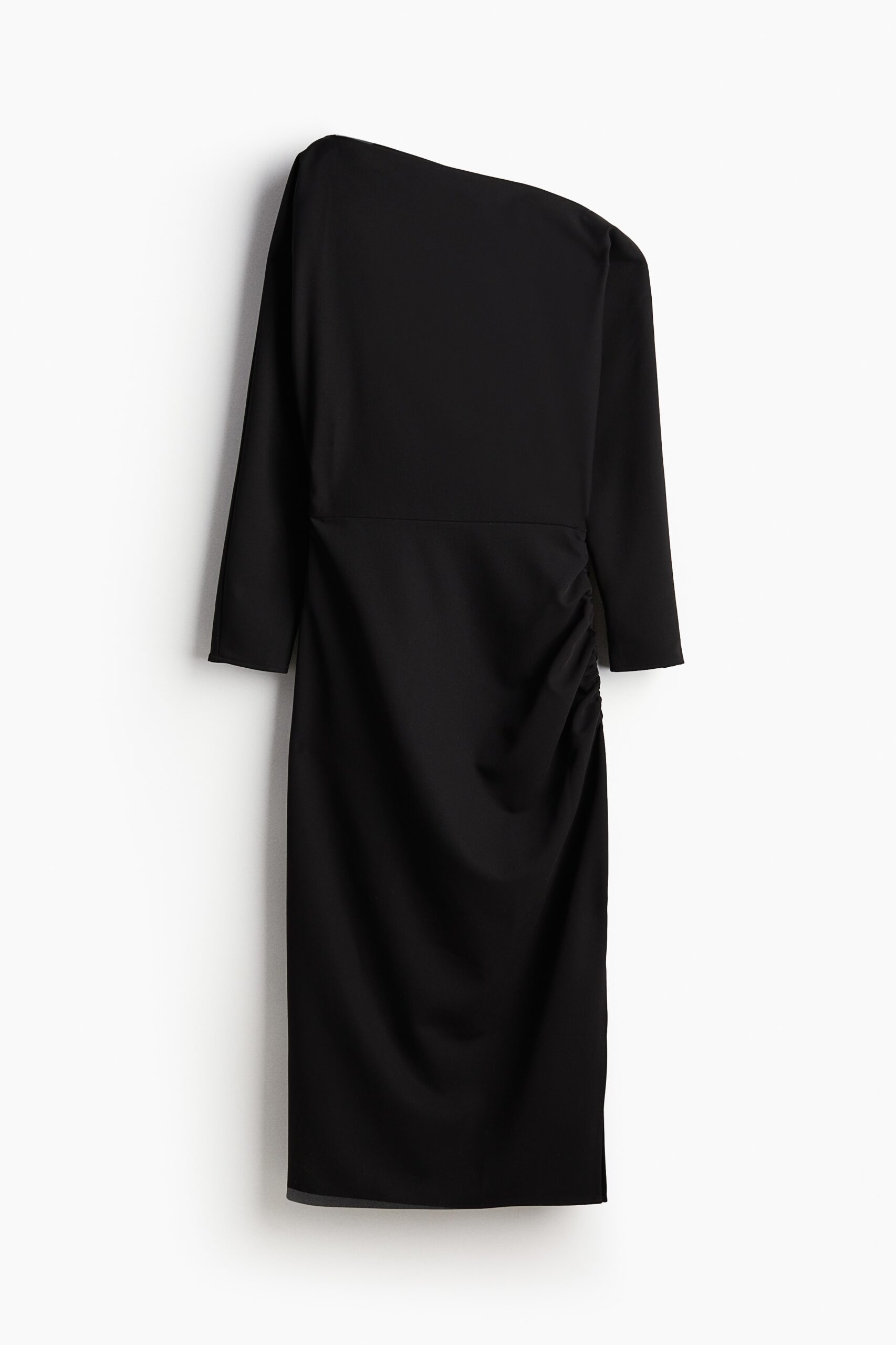 H & M - Gedrapeerde one-shoulderjurk - Zwart