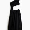 H & M - Cutout-jurk met ballonzoom - Zwart