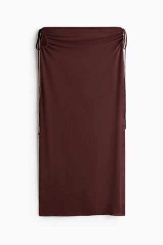 H & M - Strandrok met drawstrings - Donkerbruin