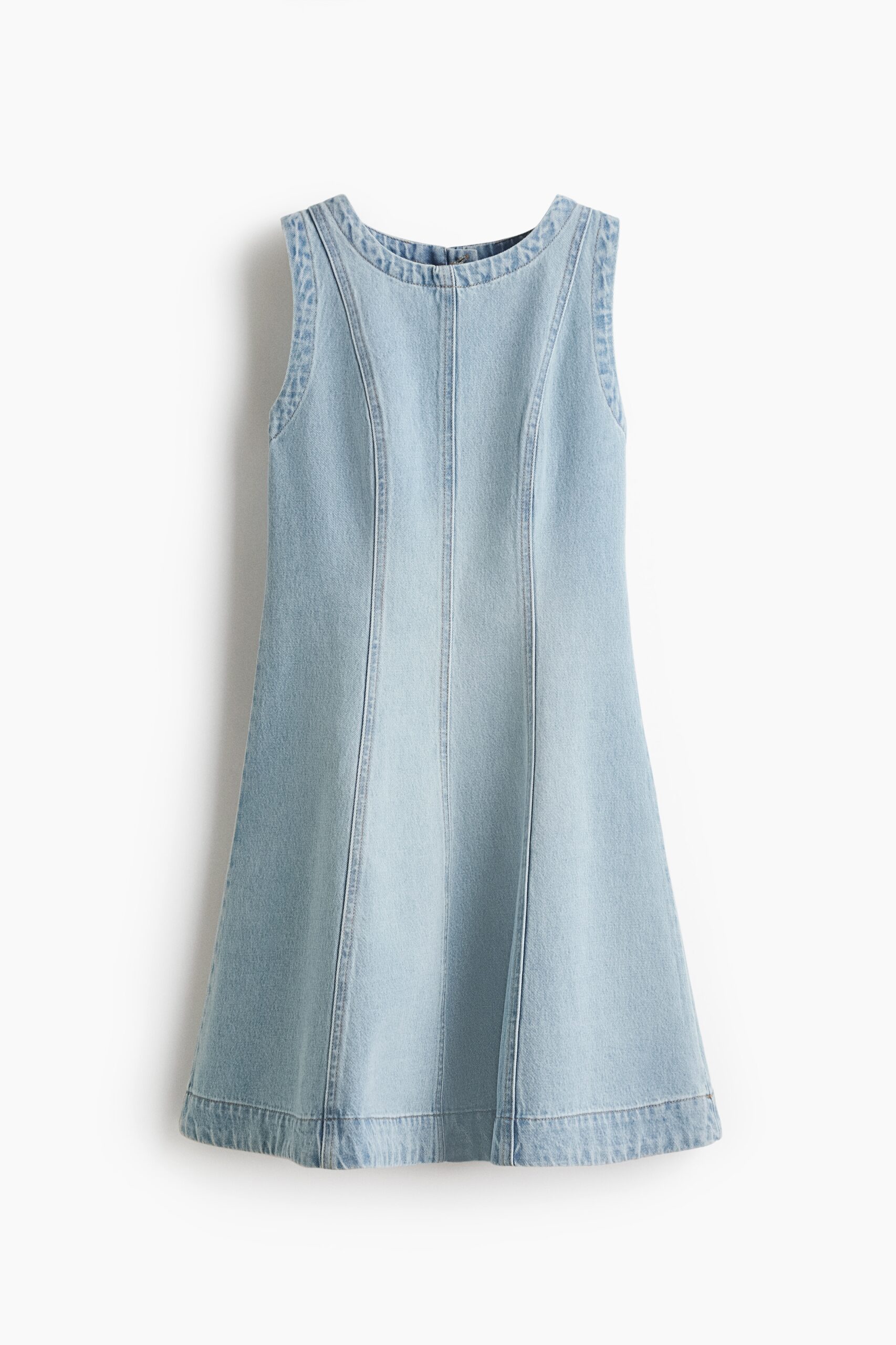H & M - Denim jurk met uitlopende rok - Licht Denimblauw