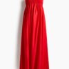 H & M - MAMA Bandeaujurk met smokwerk - Rood
