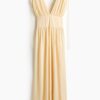 H & M - Gedrapeerde jurk met drawstrings - Geel