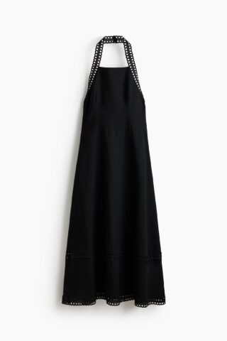 H & M - Halterjurk van linnenmix - Zwart