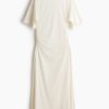 H & M - Gedrapeerde T-shirtjurk - Roomwit