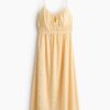 H & M - Jurk van crinkletricot - Geel