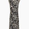 H & M - Jurk met kapmouwtjes - Roomwit/Zebradessin