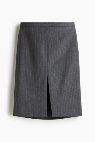 H & M - Kokerrok - Grijs/Krijtstreep
