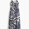 H & M - Strappy maxi-jurk - Wit/Marineblauw Dessin