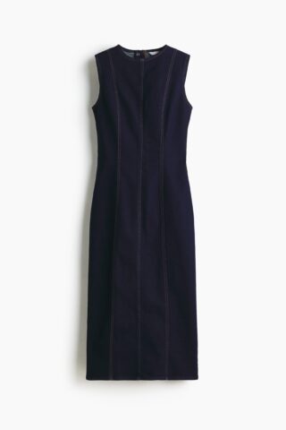 H & M - Mouwloze denim jurk - Donker Denimblauw