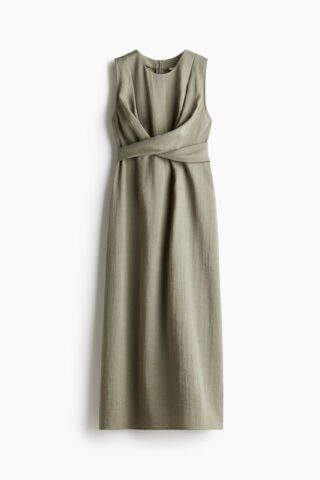 H & M - MAMA Voedingsjurk met strik - Kakigroen