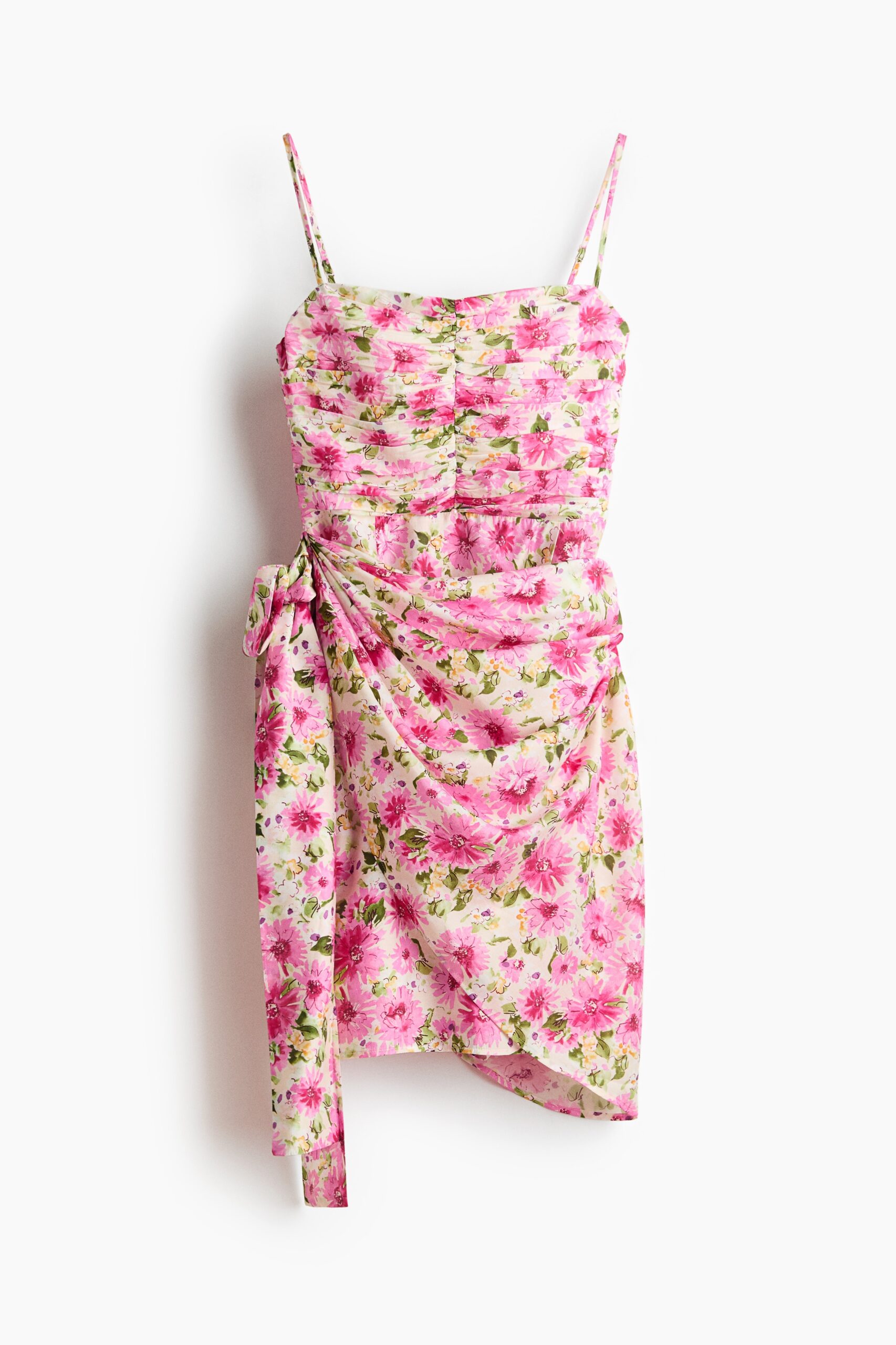 H & M - Tie-skirt strappy dress - Lichtbeige/Bloemen H & M - Tie-skirt strappy dress - Lichtbeige/Bloemen