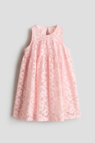 H & M - Kanten A-linejurk - Lichtroze