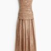 H & M - Avondjurk van pailletten - Beige